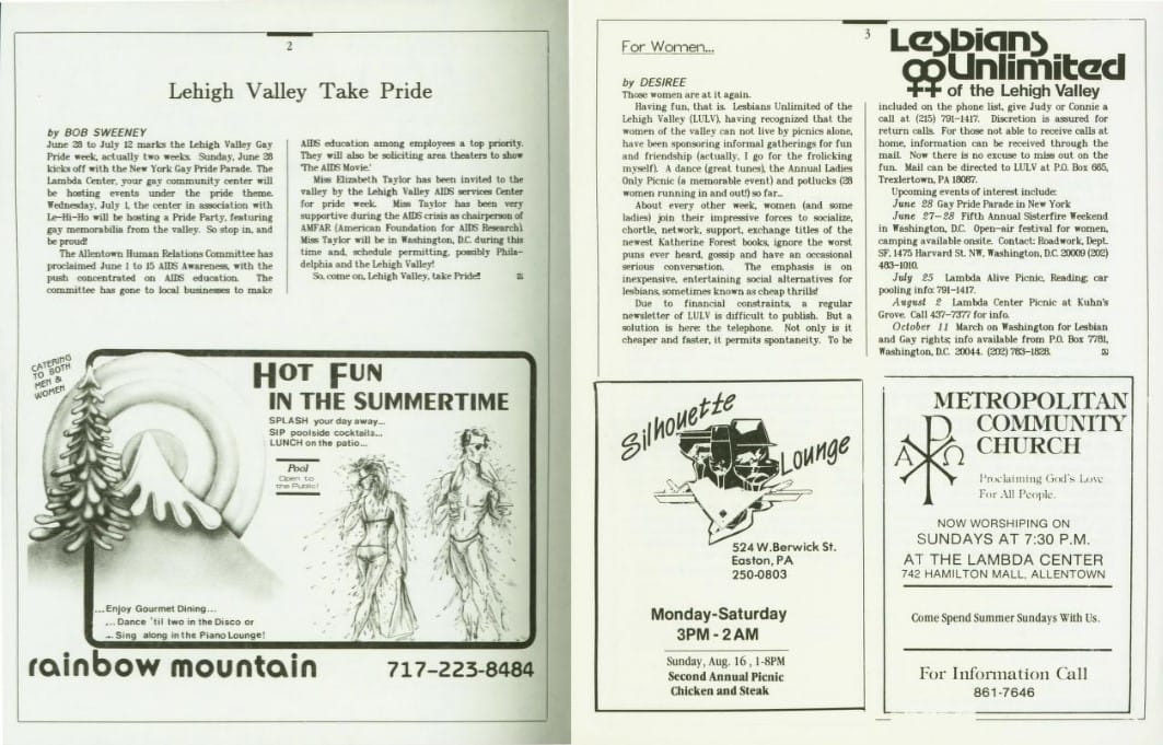 An excerpt from the June 1987 edition of the Lambda Valley Monthly.