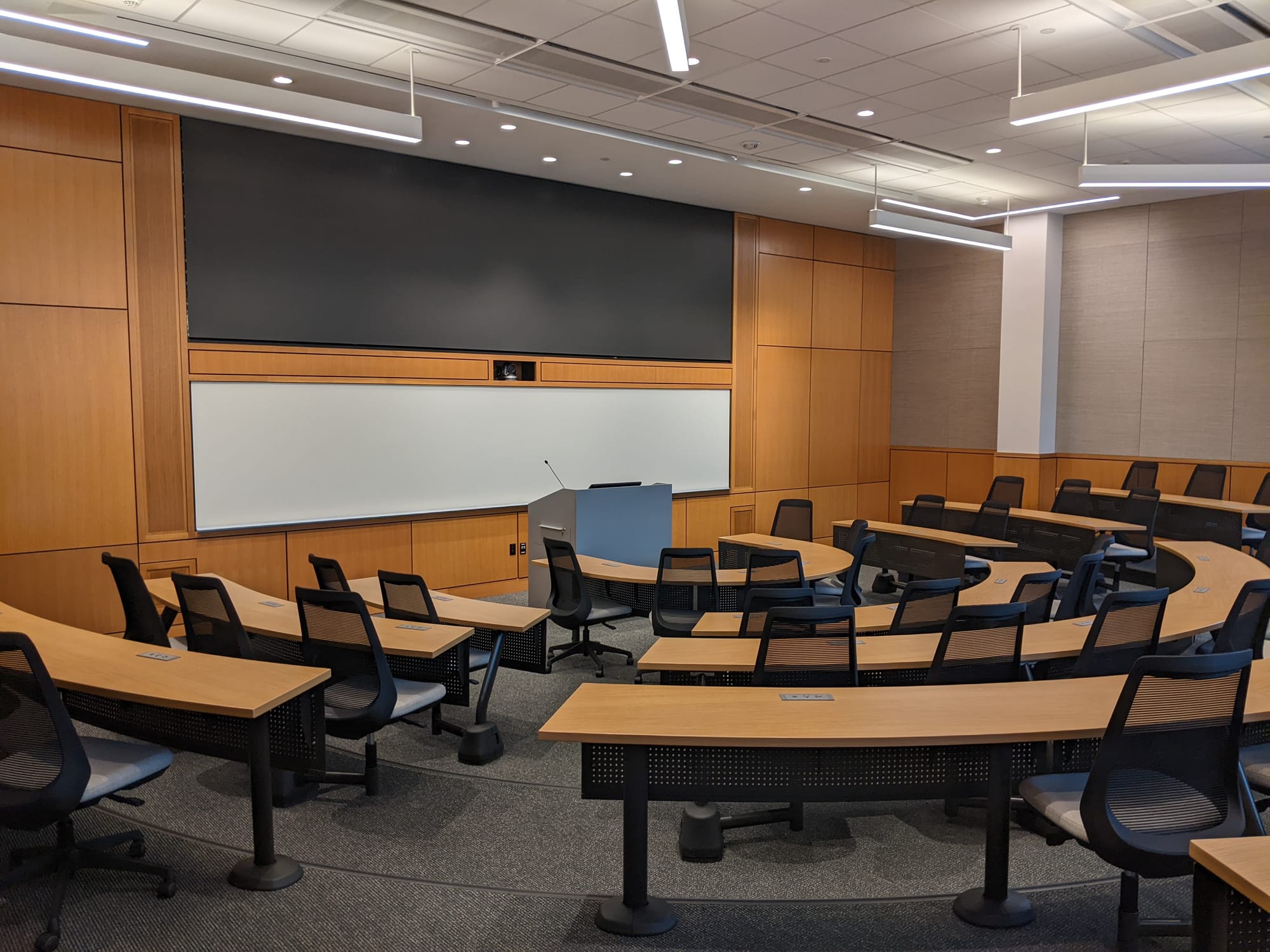 Various forms of classrooms within the new business innovation building
