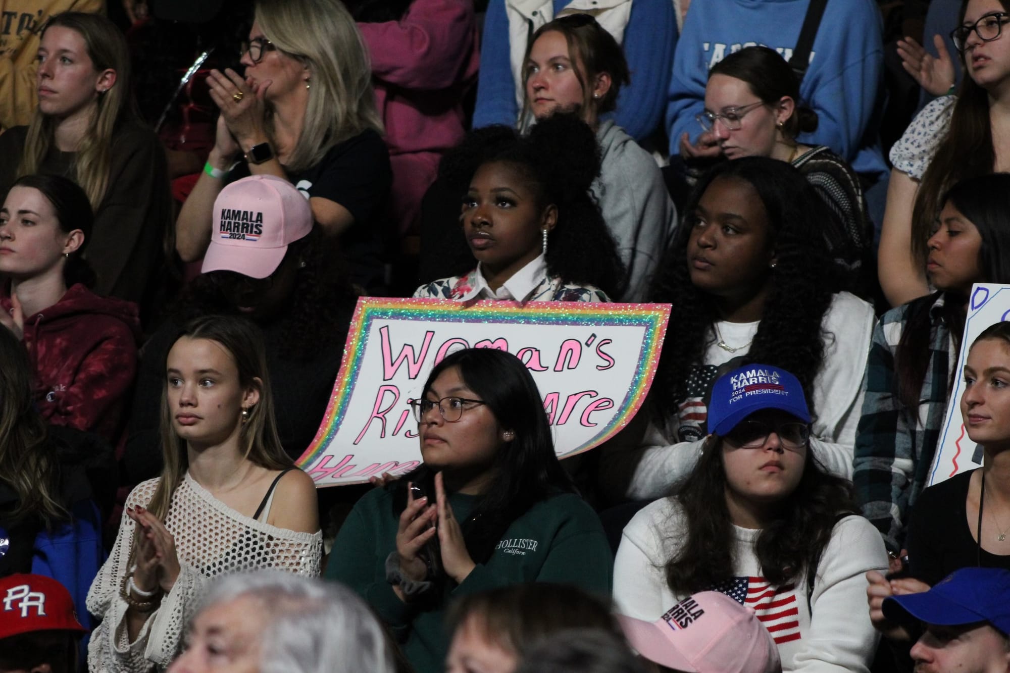 Faces from the crowd at Vice President Kamala Harris' rally at Muhlenberg College in Allentown.