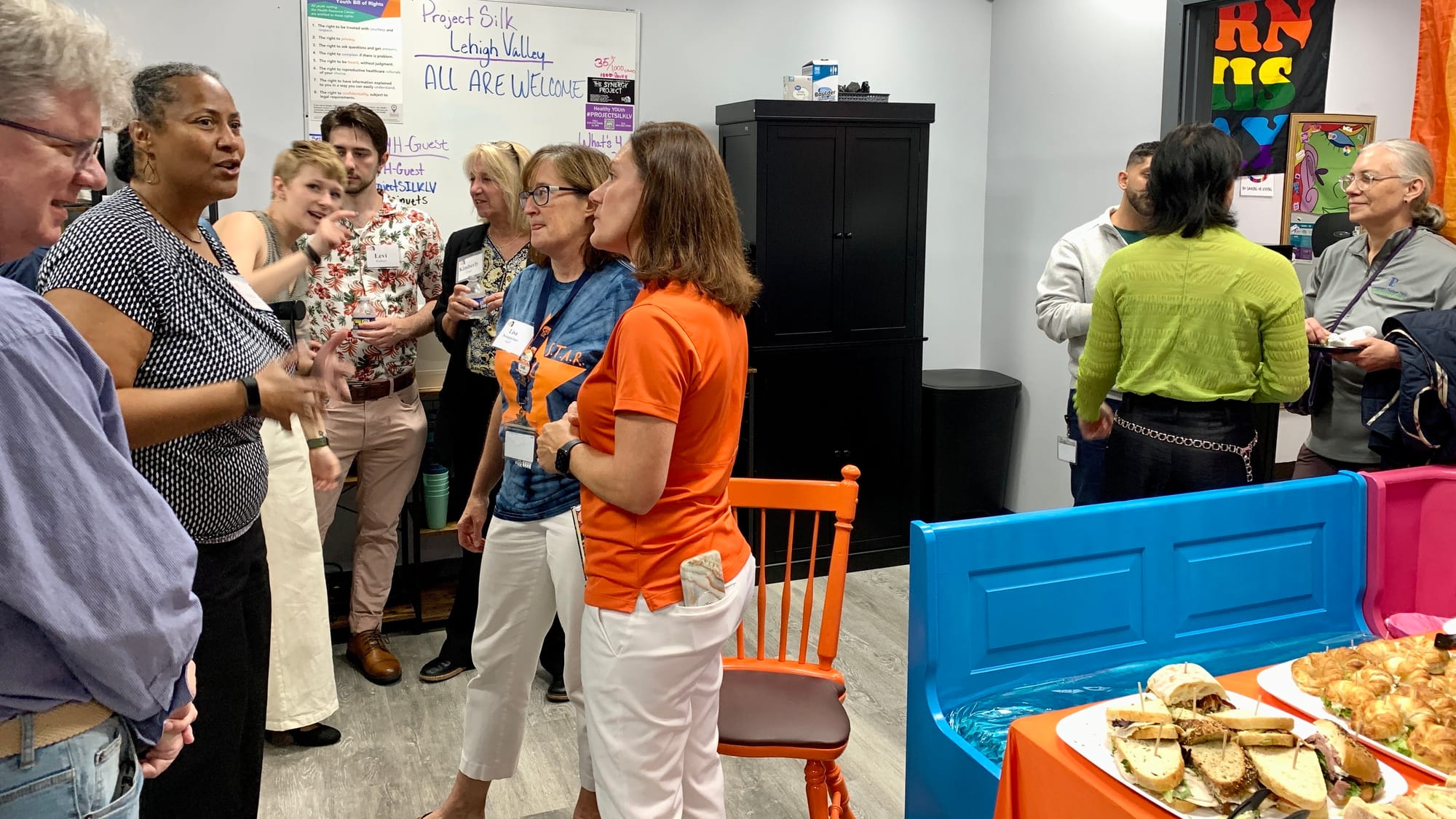 The crowd at Silk Lehigh Valley's open house.