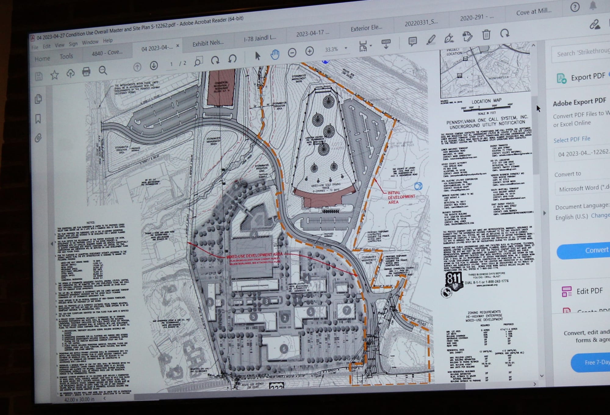 Image of the project displayed on screens during Tuesday's meeting