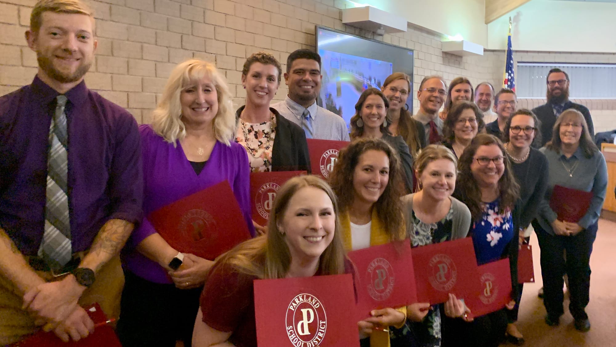 The music educators honored at Tuesday's Parkland School Board meeting.