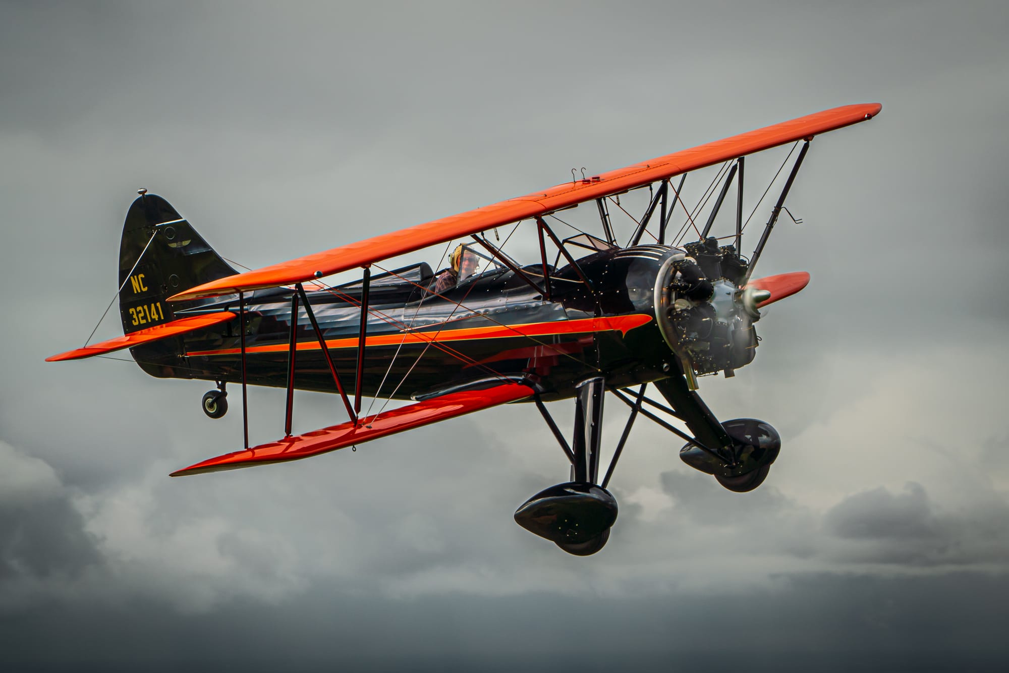 Dan Wilkins flying his WACO UPF-7 Biplane.