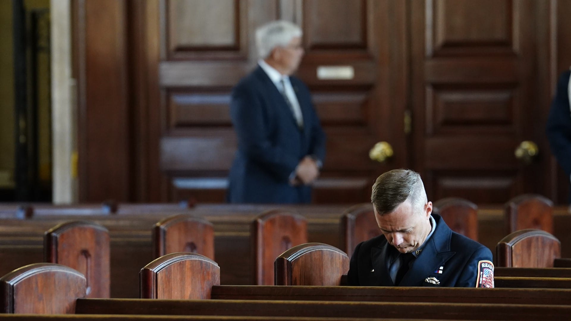 Funeral services were held Wednesday for retired Allentown firefighter Chris Kiskeravage at The Cathedral of Saint Catharine 