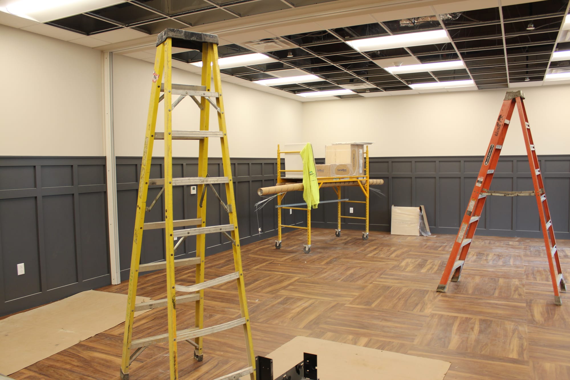 A new meeting room in the Emmaus Borough Hall, developed out of the former building garage