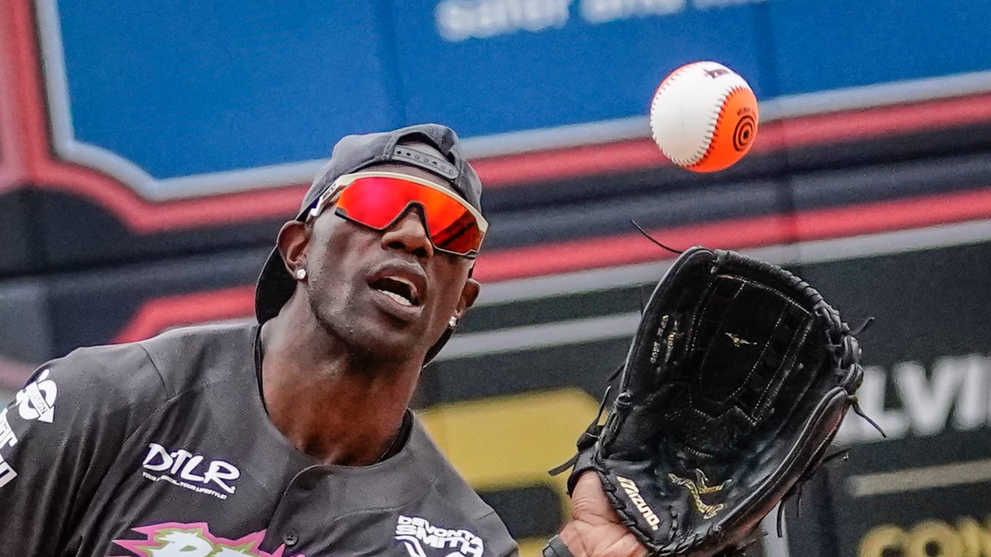 Terrell Owens makes a catch. The annual DeVonta Smith Celebrity Softball Game featuring Philadelphia Eagles and other athlete