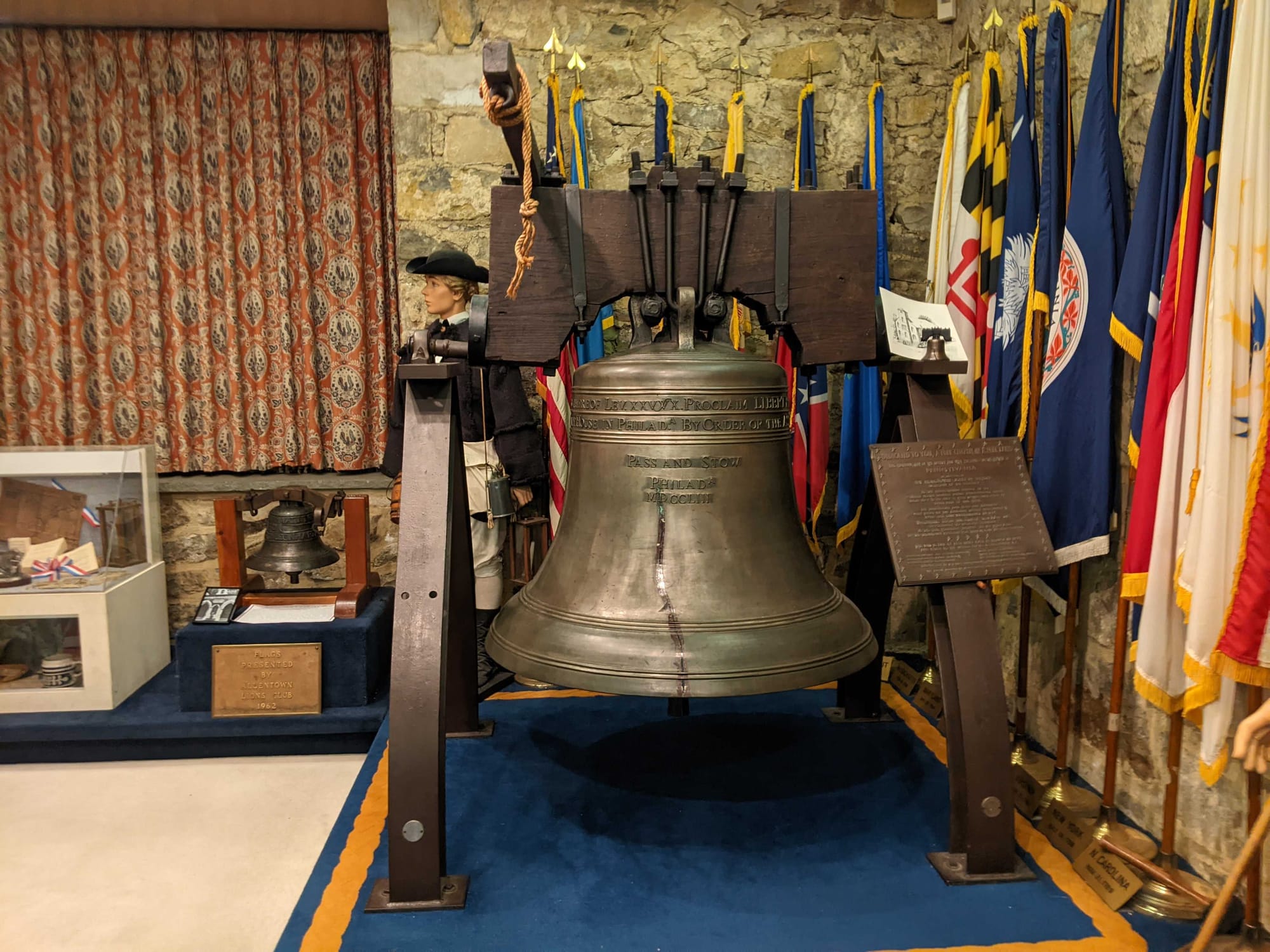 The museum housed a full-size replica of the Liberty Bell, which was hidden there from September 1777 to June 1778, as well a