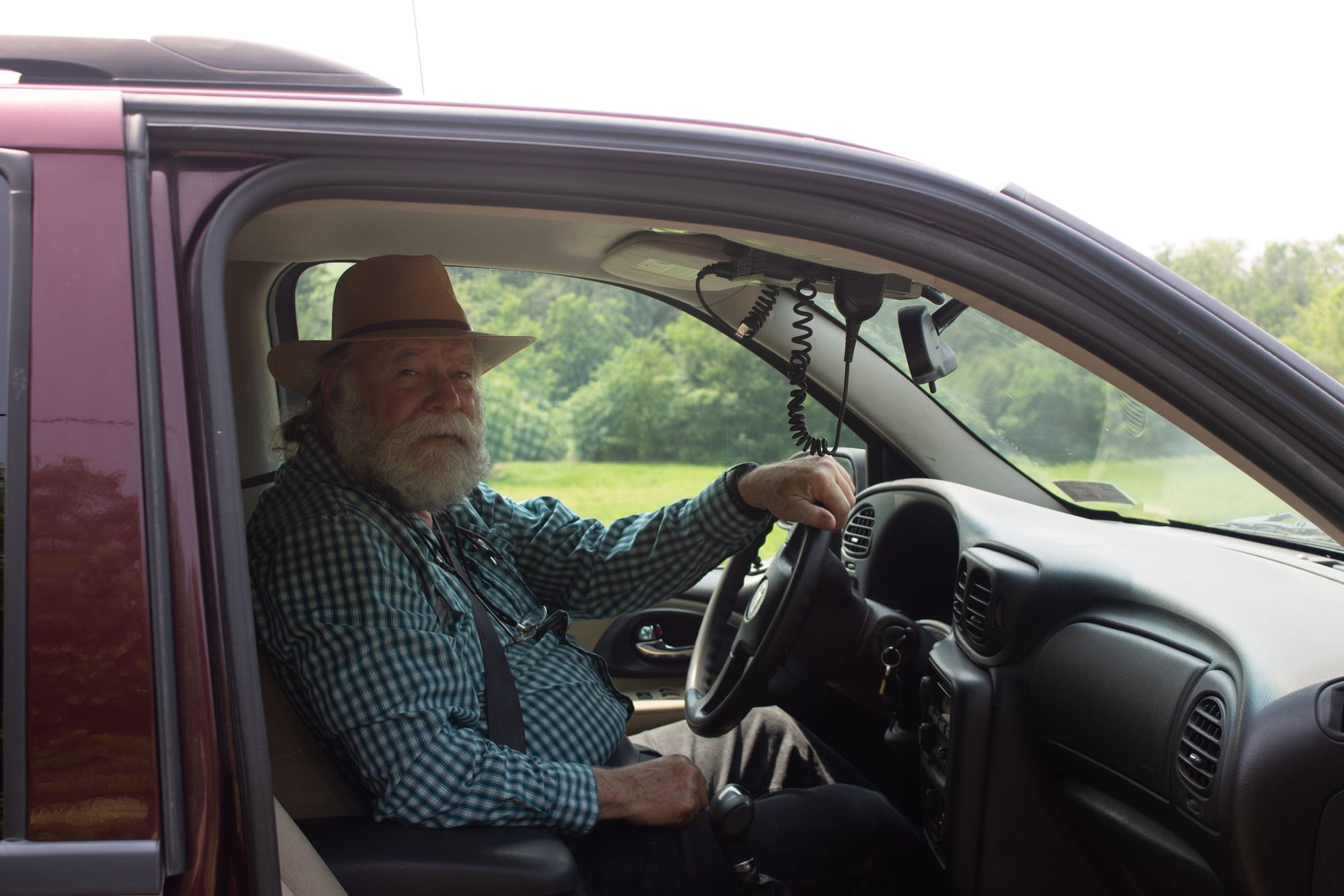 Upper Mt. Bethel Twp. Manager Ed Nelson drives his work vehicle, scouting out damage from the flooding.