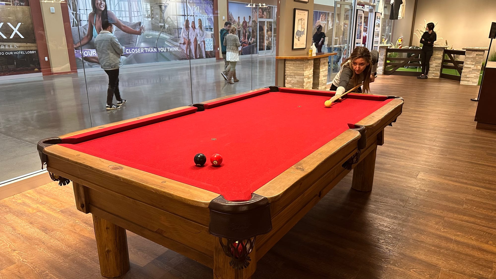 Outside of the sports simulators, Twisted Tees also offers billiards.