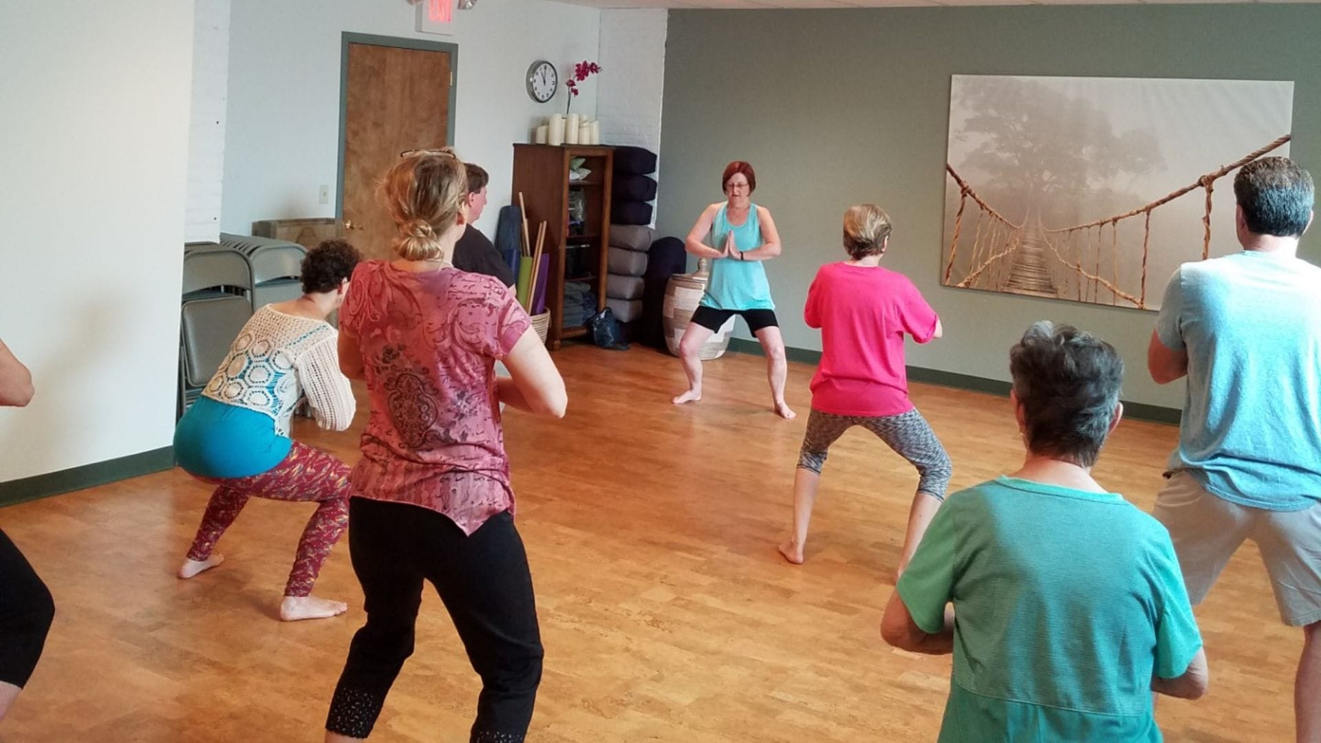 Kiki Peppard shown teaching a Qigong class.