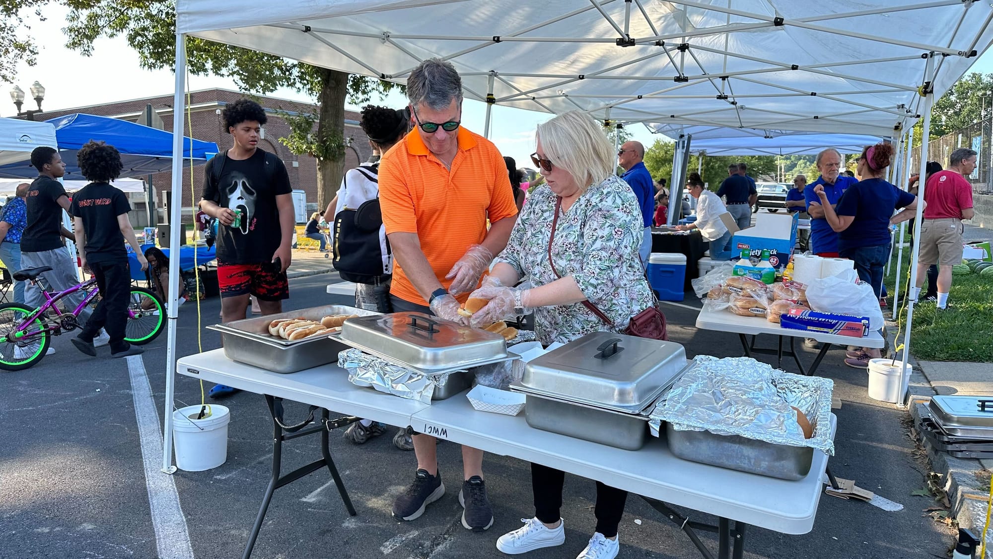 Attendees at Easton's National Night Out event at Paxinosa School.