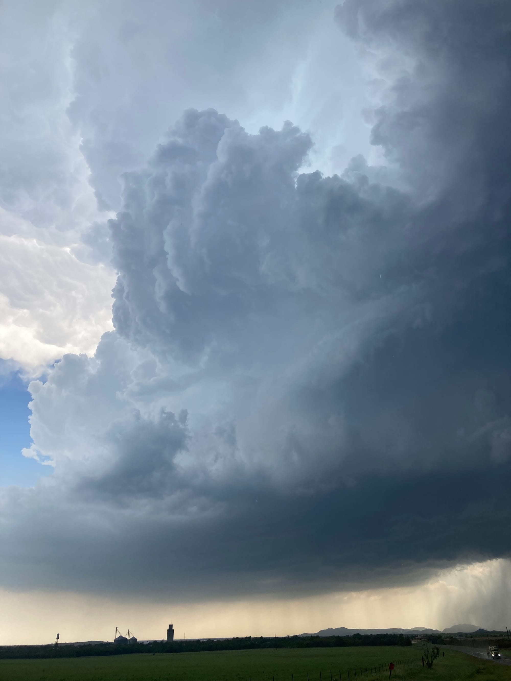 A tornado warned storm.