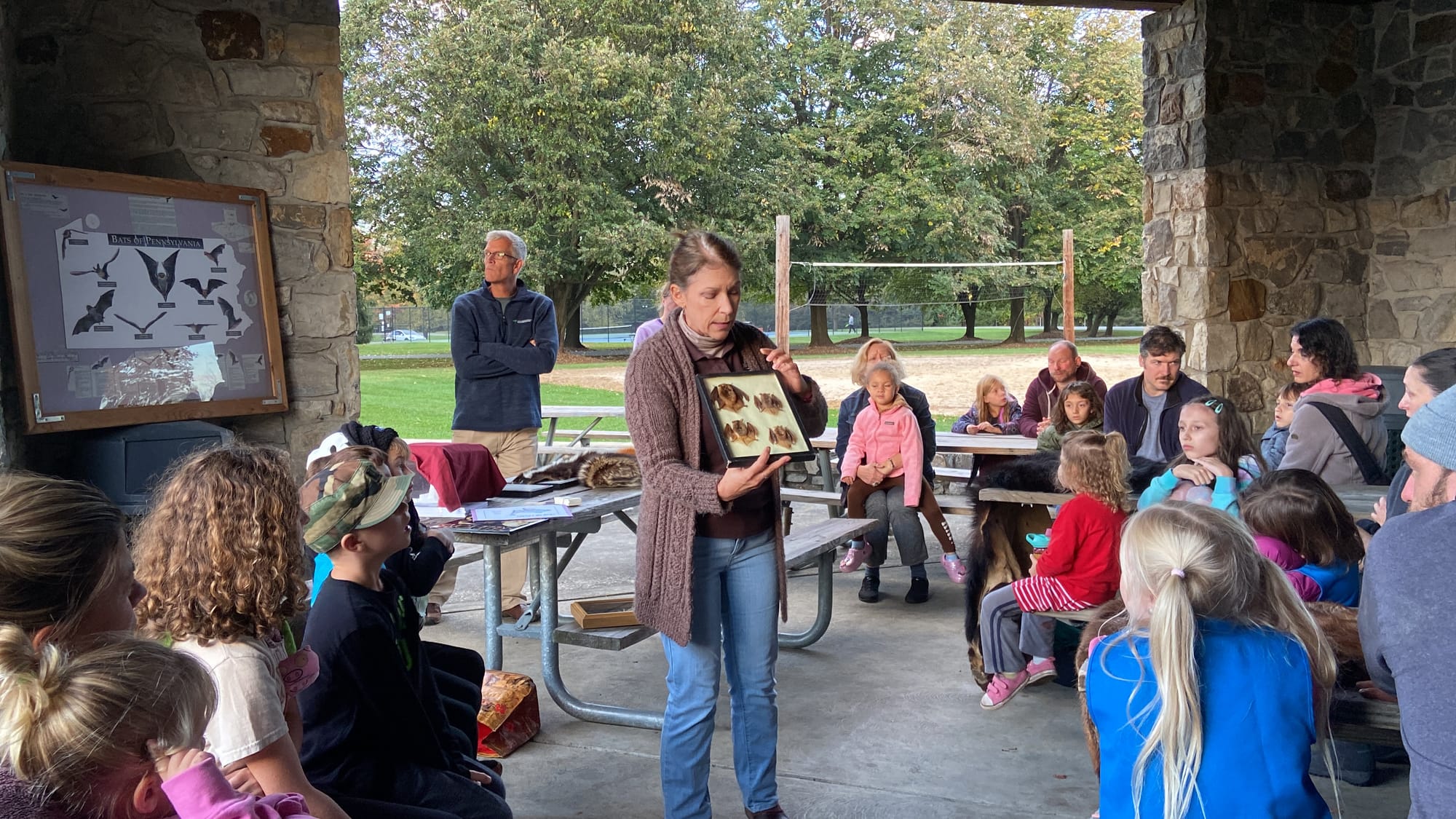 Sue Gallagher, chief naturalist for the Carbon County Environmental Education Center, hosted an education bat event Friday at
