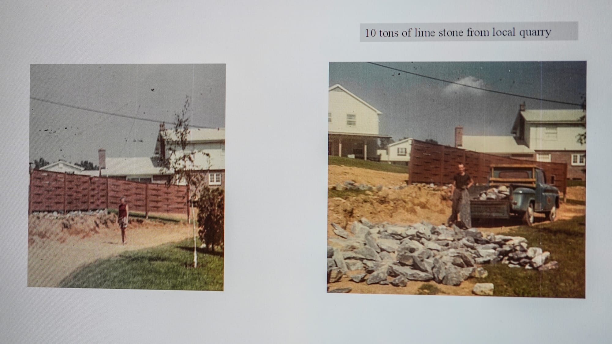Fred Buse shows pictures of his South Whitehall backyard as he was landscaping it many years ago. Fred Buse, 87, of South Whi