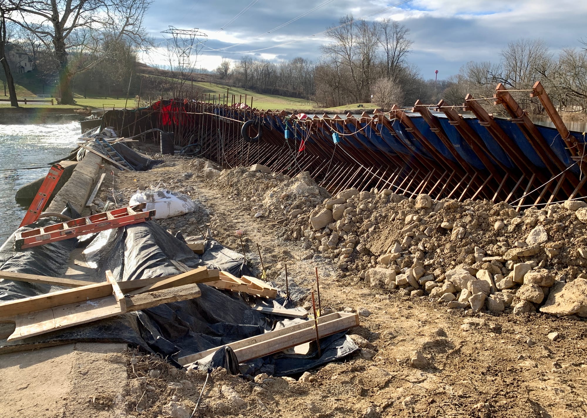 The repairs are almost complete at Wehr's Dam in South Whitehall Township.