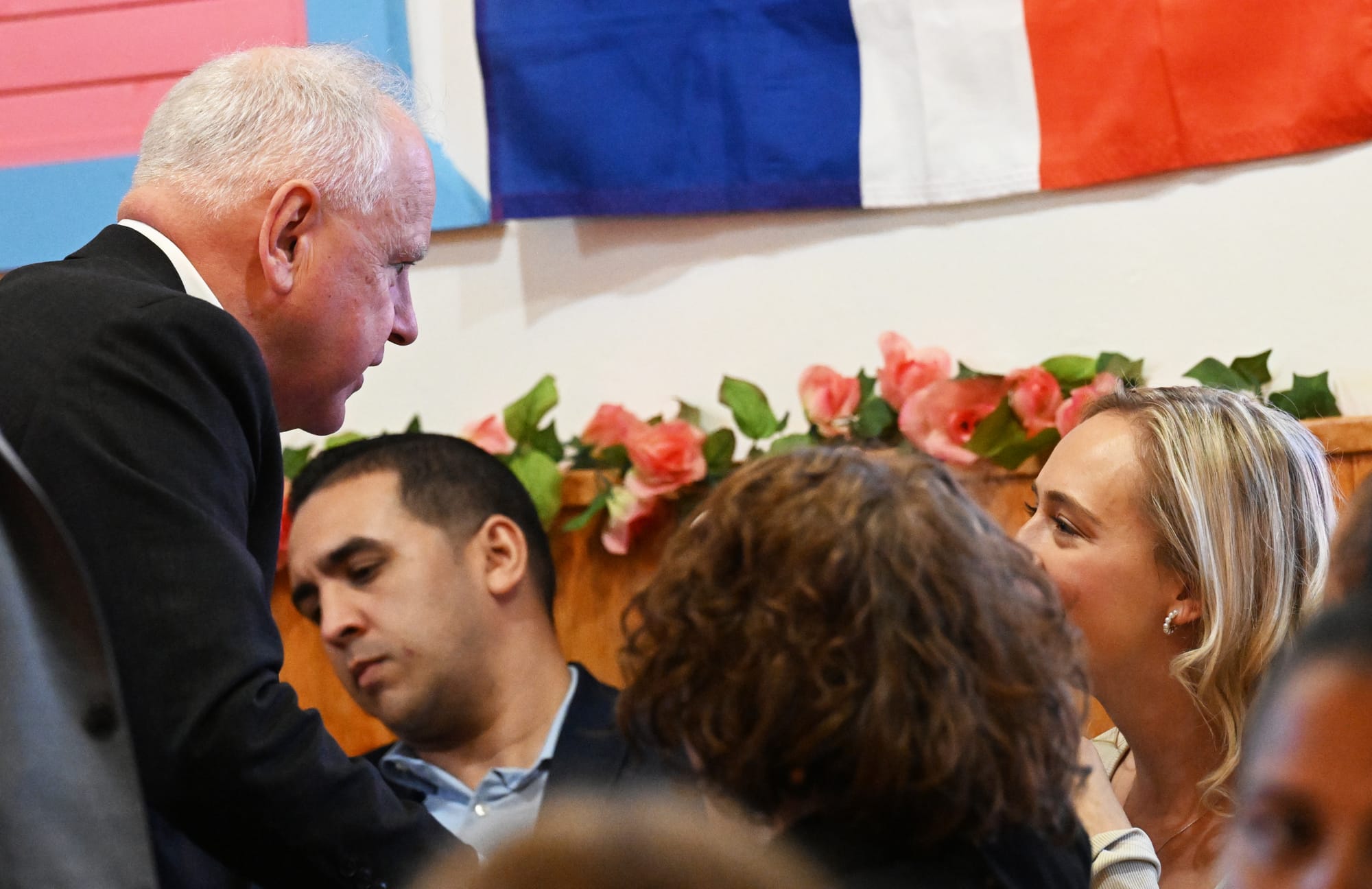 Minnesota Gov. and Democratic vice presidential candidate Tim Walz met with supporters in El Tipico restaurant in Allentown F