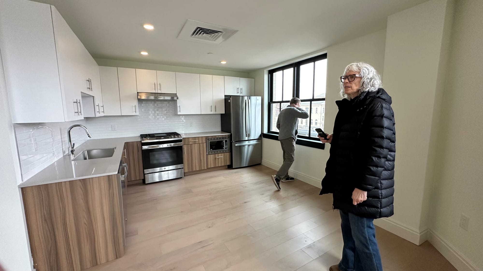 Guests examine the luxury apartments at The Commodore.