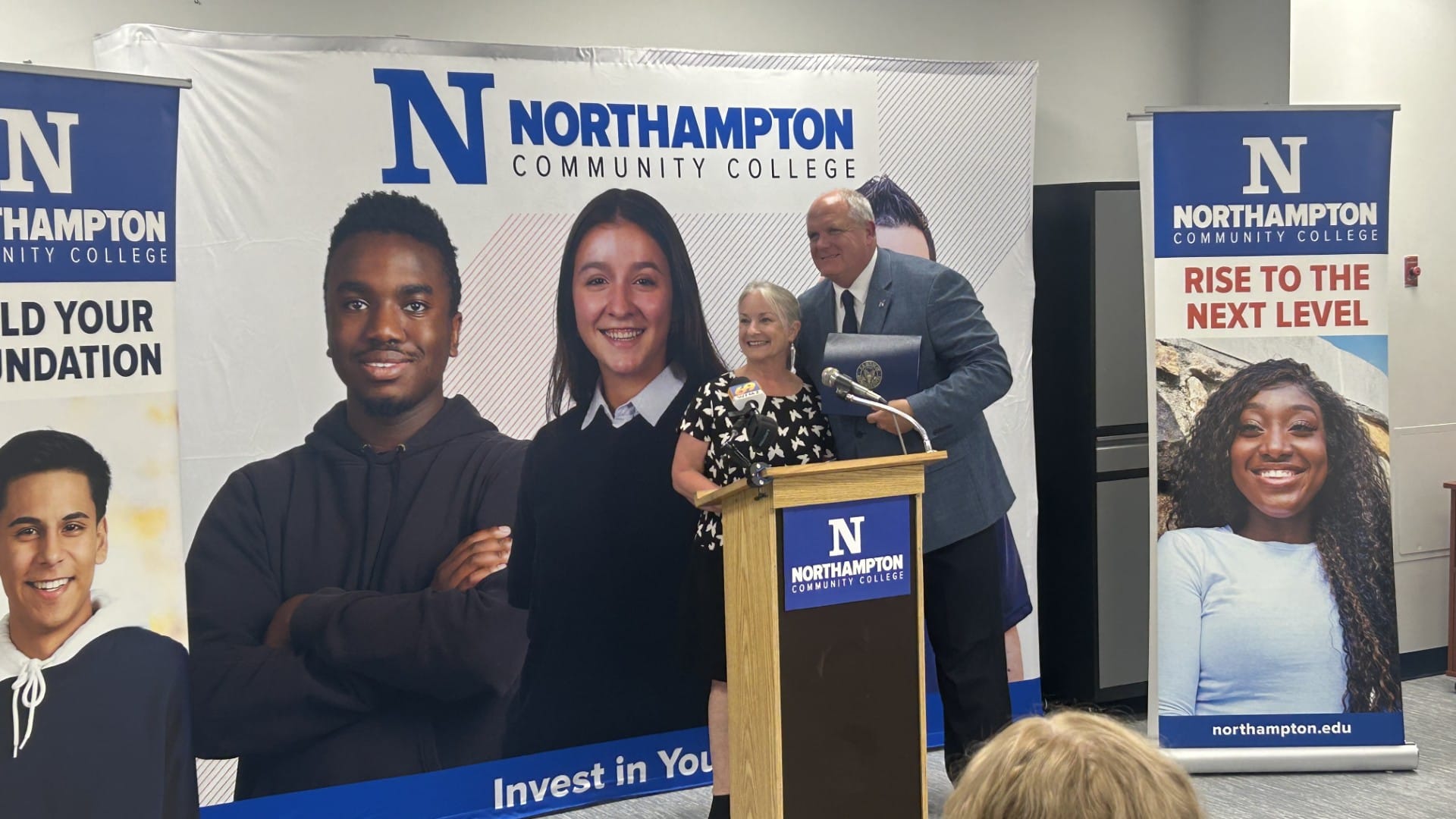 Northampton Community College President David Ruth and Congresswoman Susan Wild at the Interdisciplinary Healthcare Education