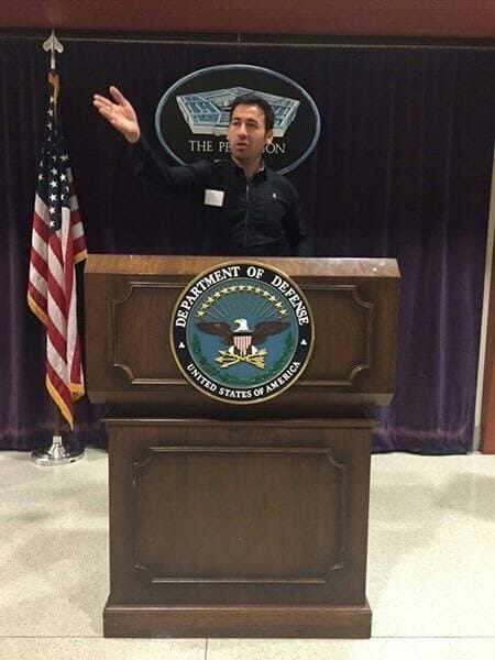 Rohullah Balkhi during a tour of the Pentagon.