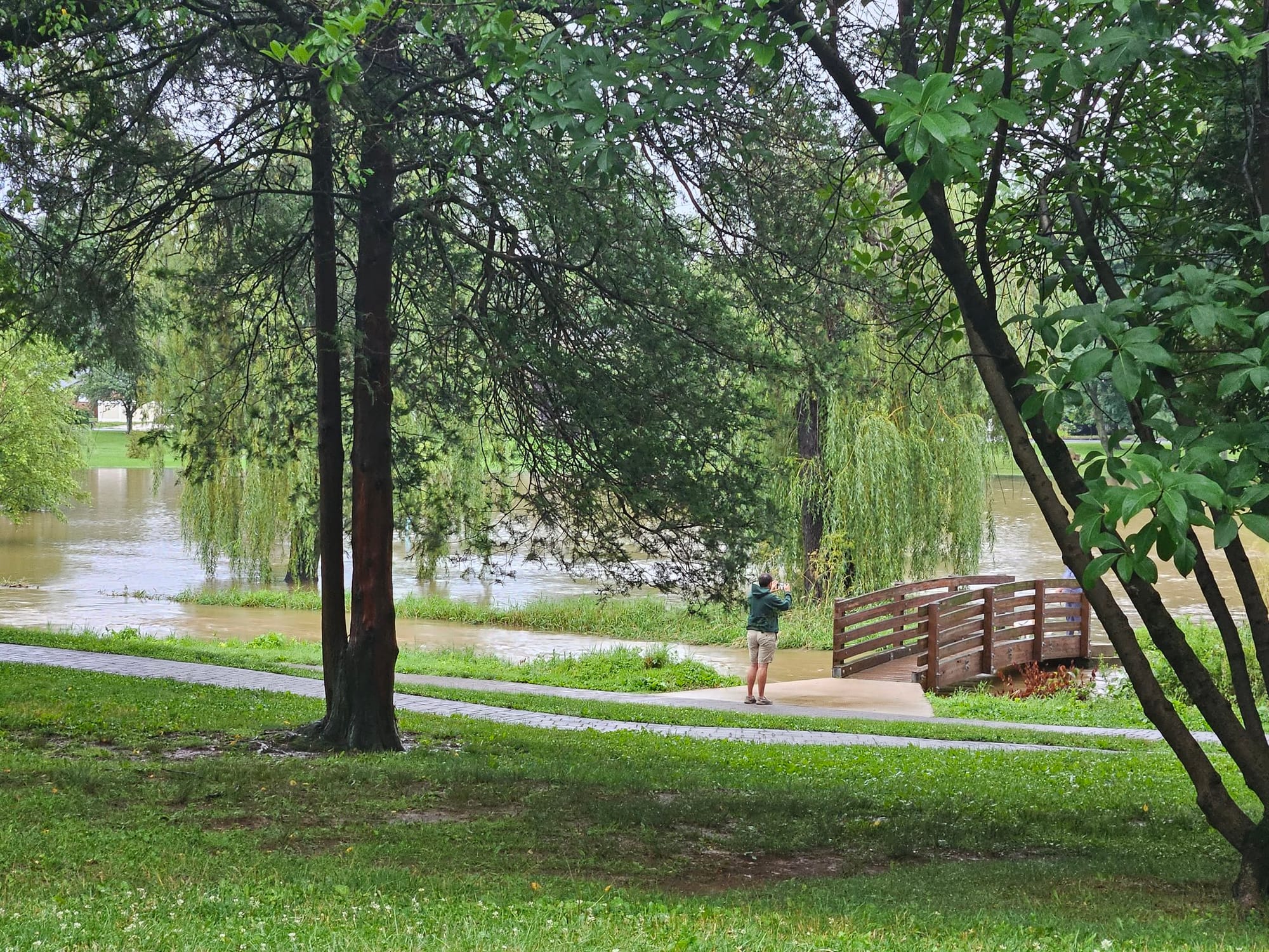 Flooding in Allentown's Cedar Creek Park on Sunday evening.