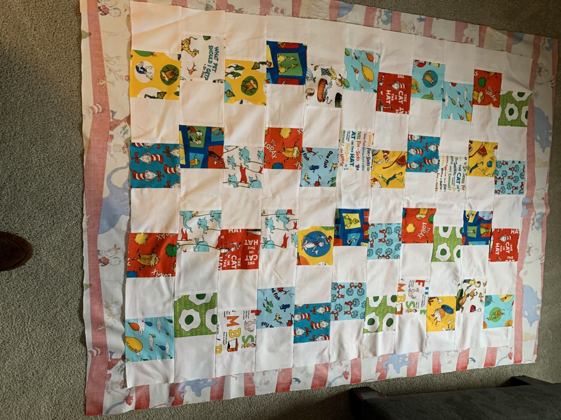 One of the quilts made by two-time cancer survivor Janice Schanck. She sews the quilts and donates them to babies in the NICU