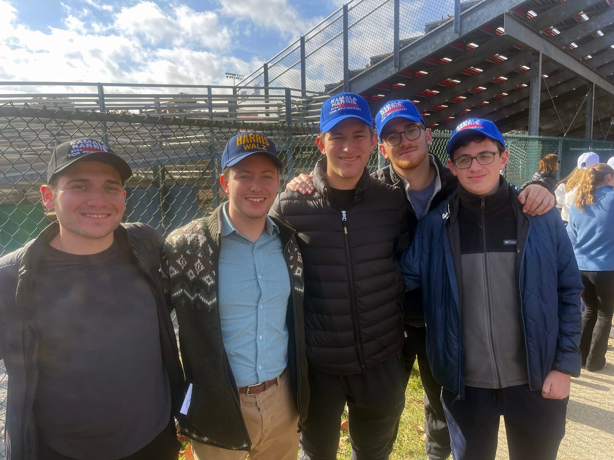 Kamala Harris supporters line up for her rally at Muhlenberg College on Monday, Nov. 4, 2024.