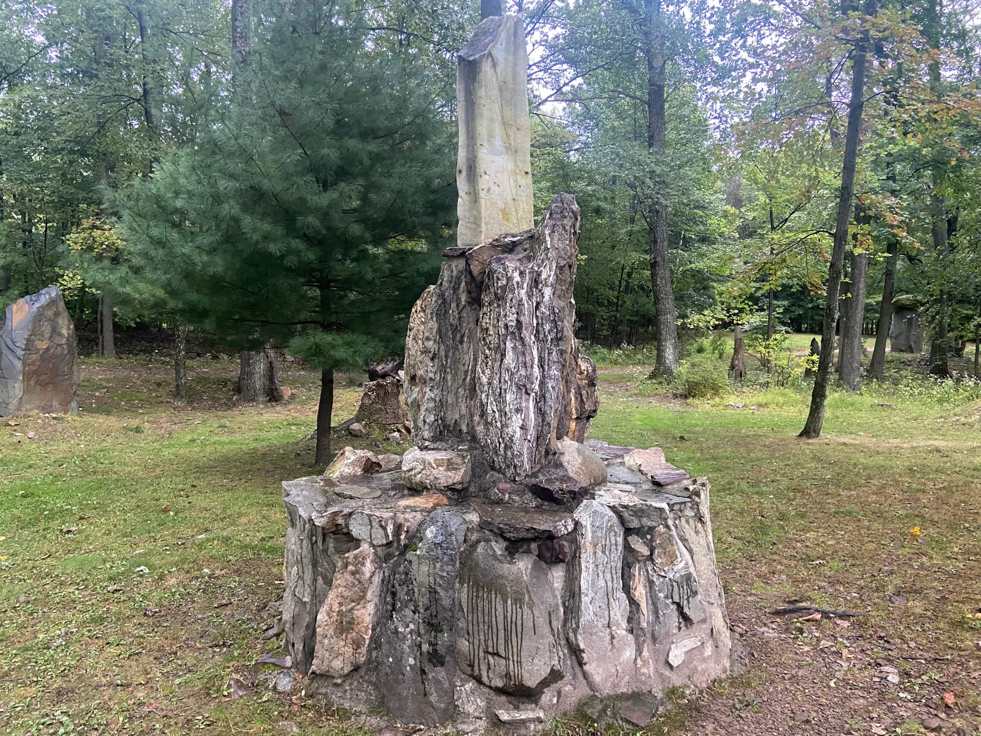 A sunrise observance was held Saturday morning at Columcille Megalith Park to mark the Autumnal Equinox. Nestled in the woods