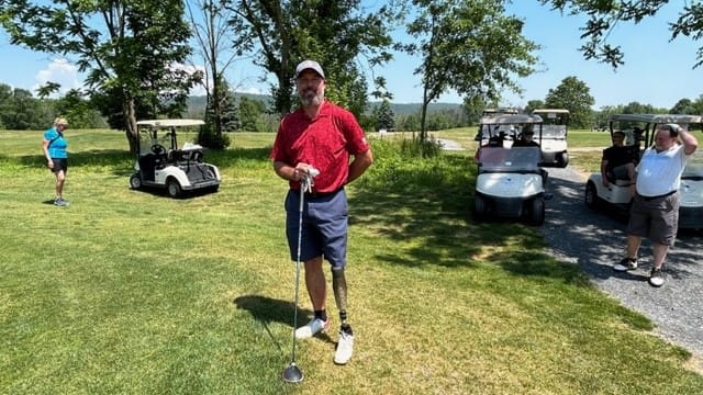 Amputee Steven Blantz at the fundraiser for the Lehigh Valley Amputee Support Group.