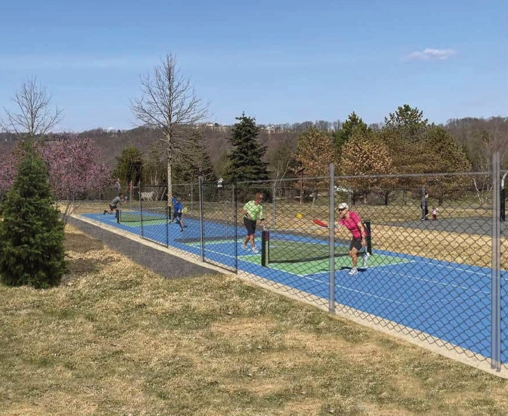 A rendering of pickleball courts at Laurys Firehouse Park.