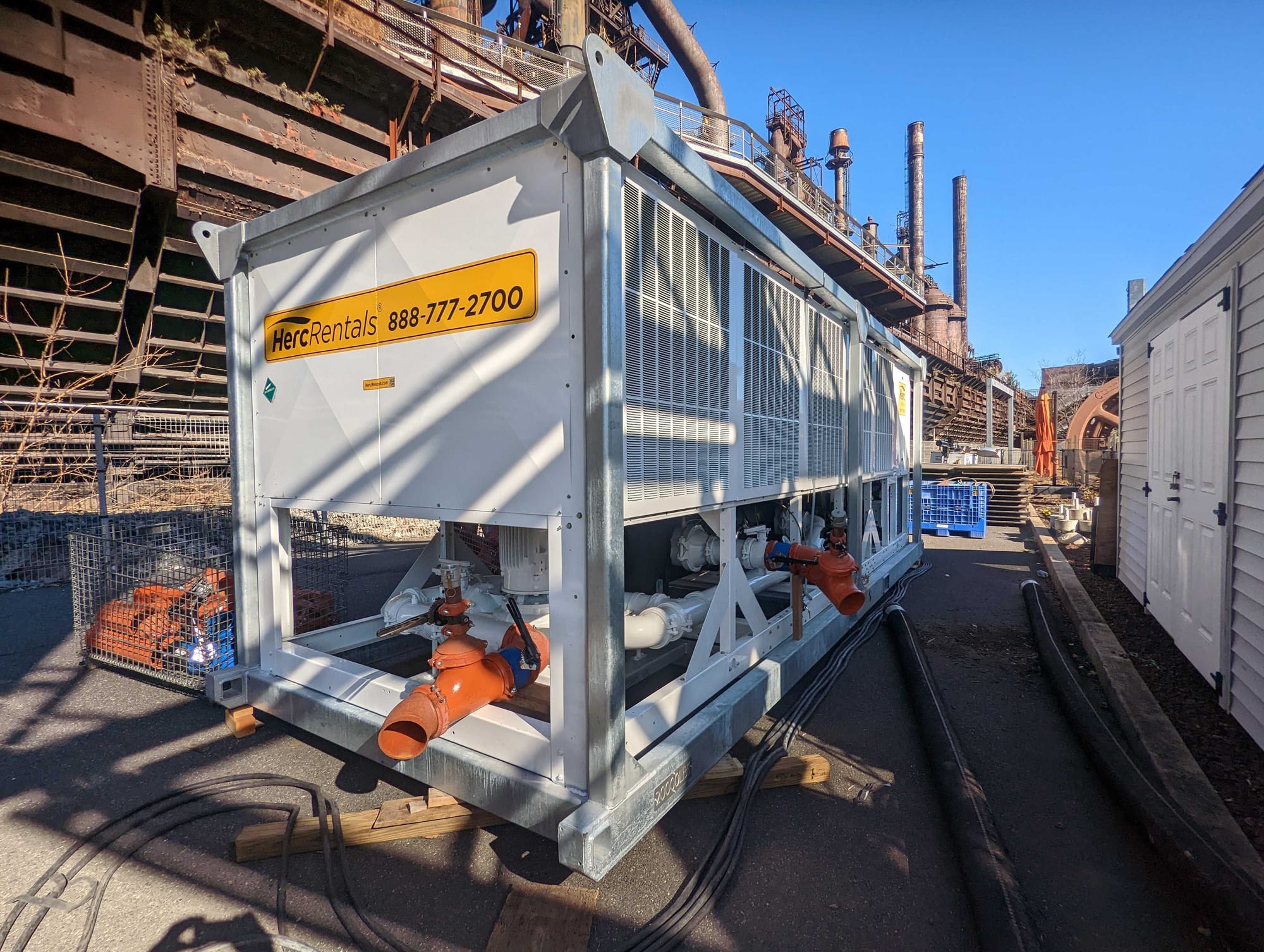 Herc Rentals was on site at the Levitt Pavilion at the SteelStacks campus on Monday in Bethlehem. They dropped off the equipm