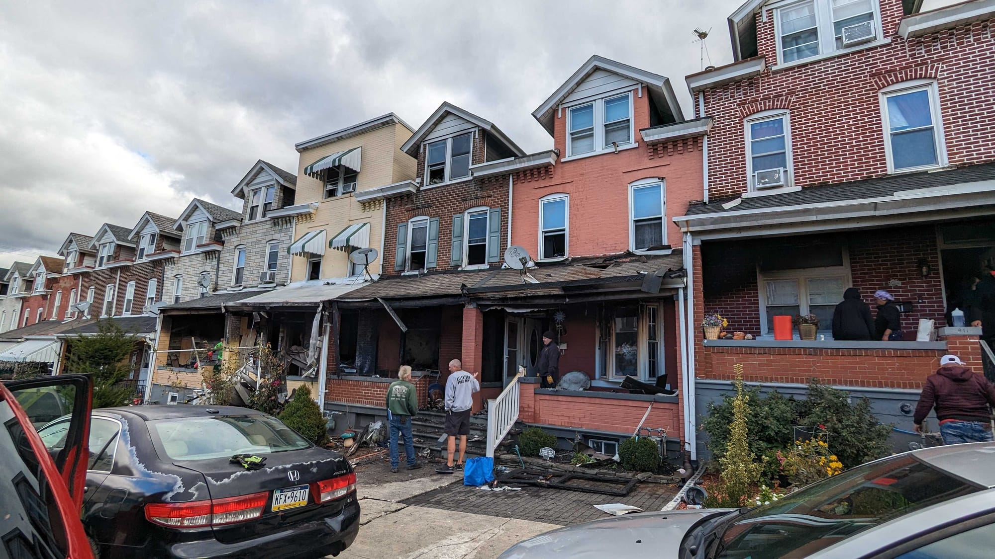 A three-alarm fire fully destroyed one home and extended to at least seven others in the city’s Jordan Heights neighborhood e