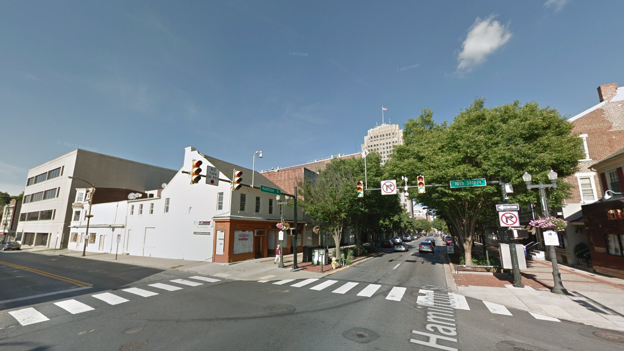 This Google Maps image from September 2018 shows the 900 block of Hamilton Street in downtown Allentown, where City Center is