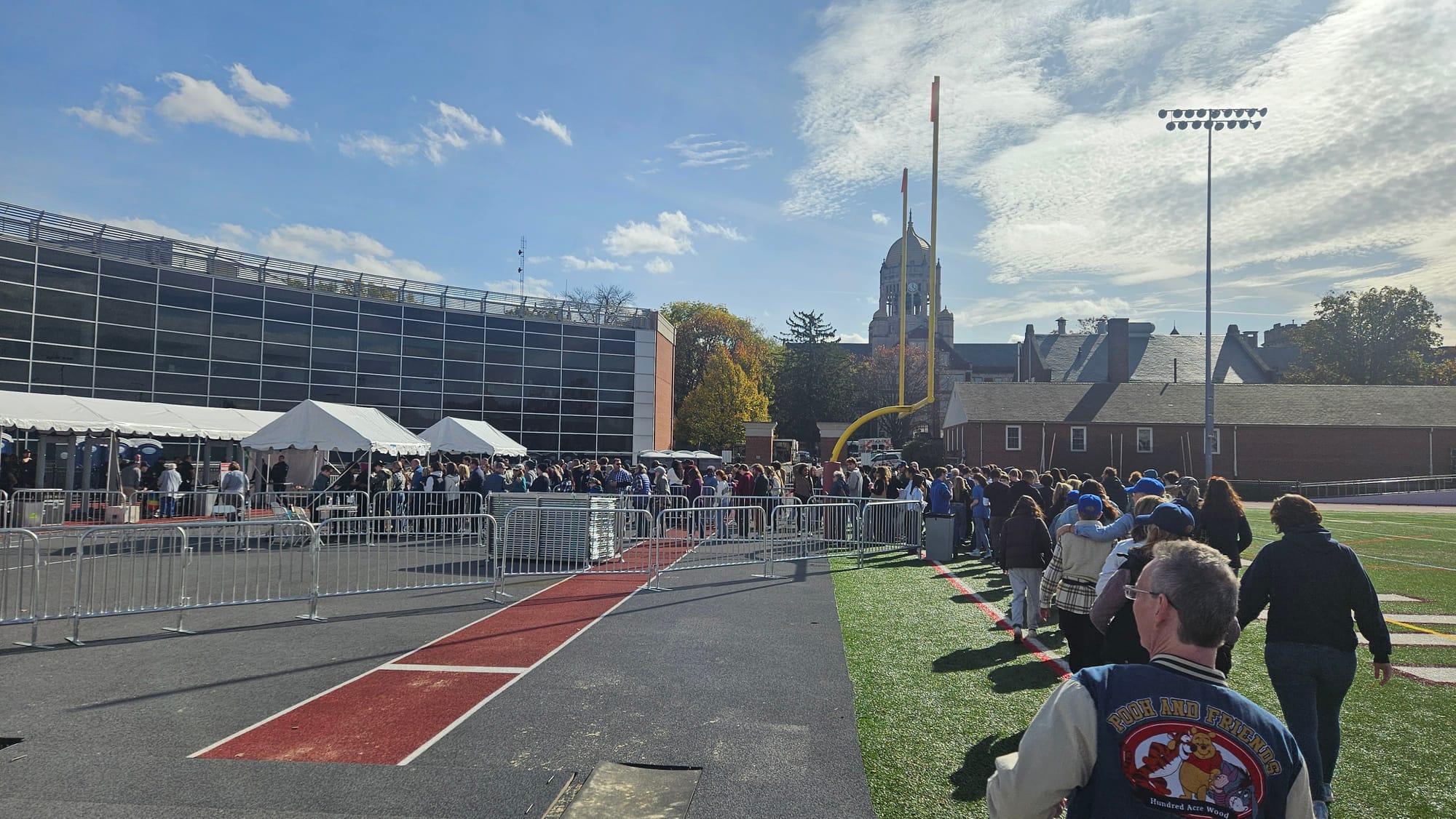 The line at Muhlenberg College for the rally for Vice President Kamala Harris on Monday, Nov. 4, 2024.