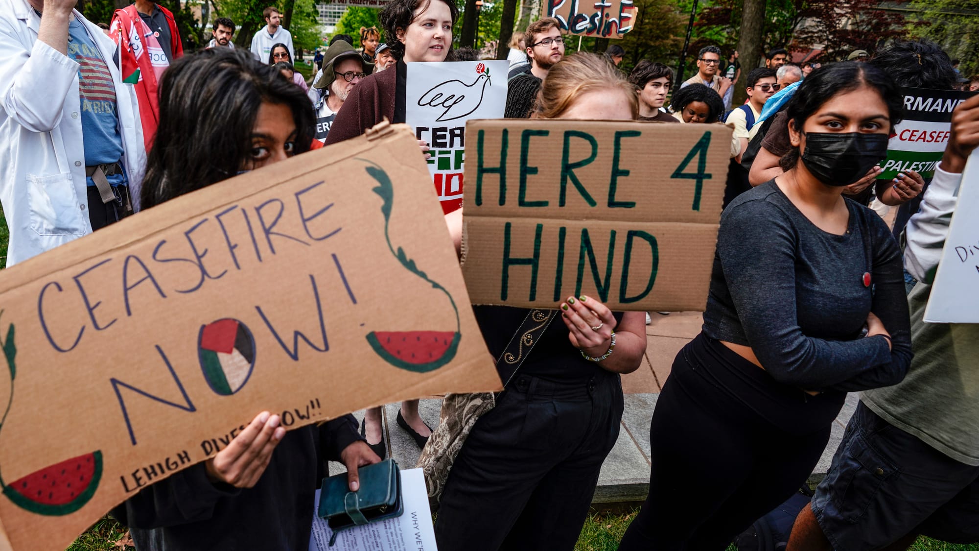 Student Political Action Coalition and Lehigh 4 Palestine hold a rally on the Lehigh University campus on Friday, May 3, 2024