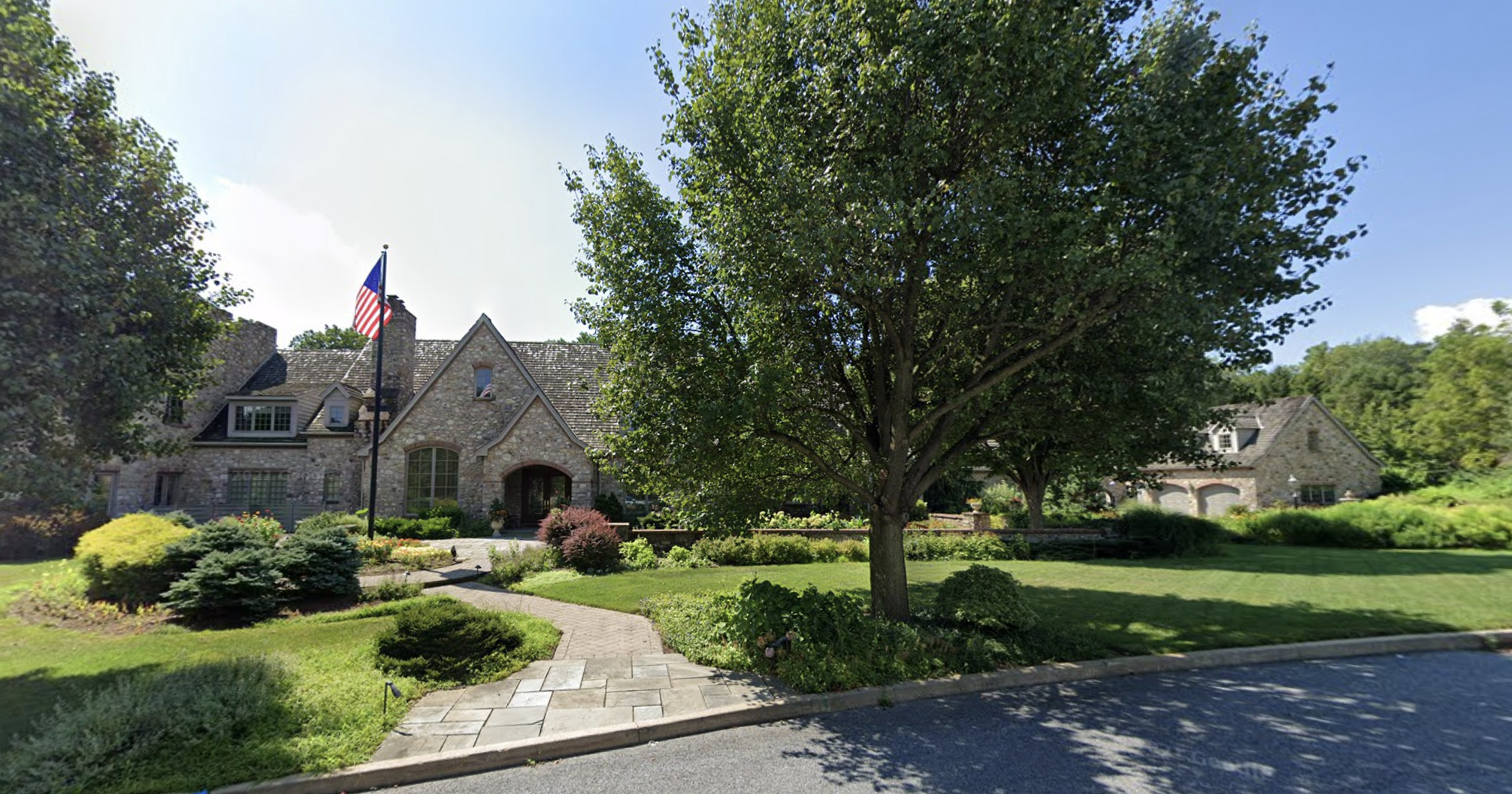 The mansion at 3015 Barrington Lane, Allentown, in 2019, before the fire that struck around two years later.