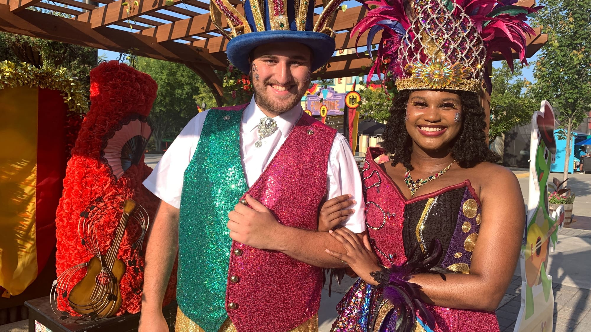 The king and queen of Dorney Park's Grand Carnivale, William Pearce and Cychelle Bearden.