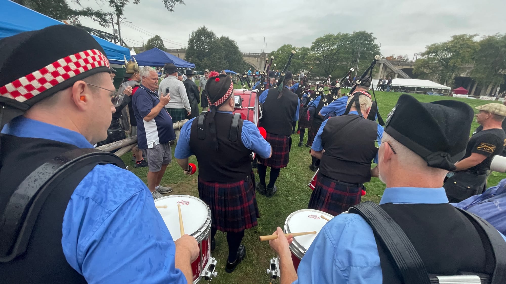 Celtic United Pipes & Drums makes their way onto Highland Field at Spring and Lehigh streets, kicking off the 2024 Celtic Cla
