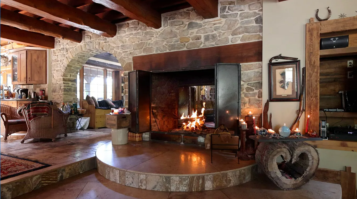 Walk-in fireplace
