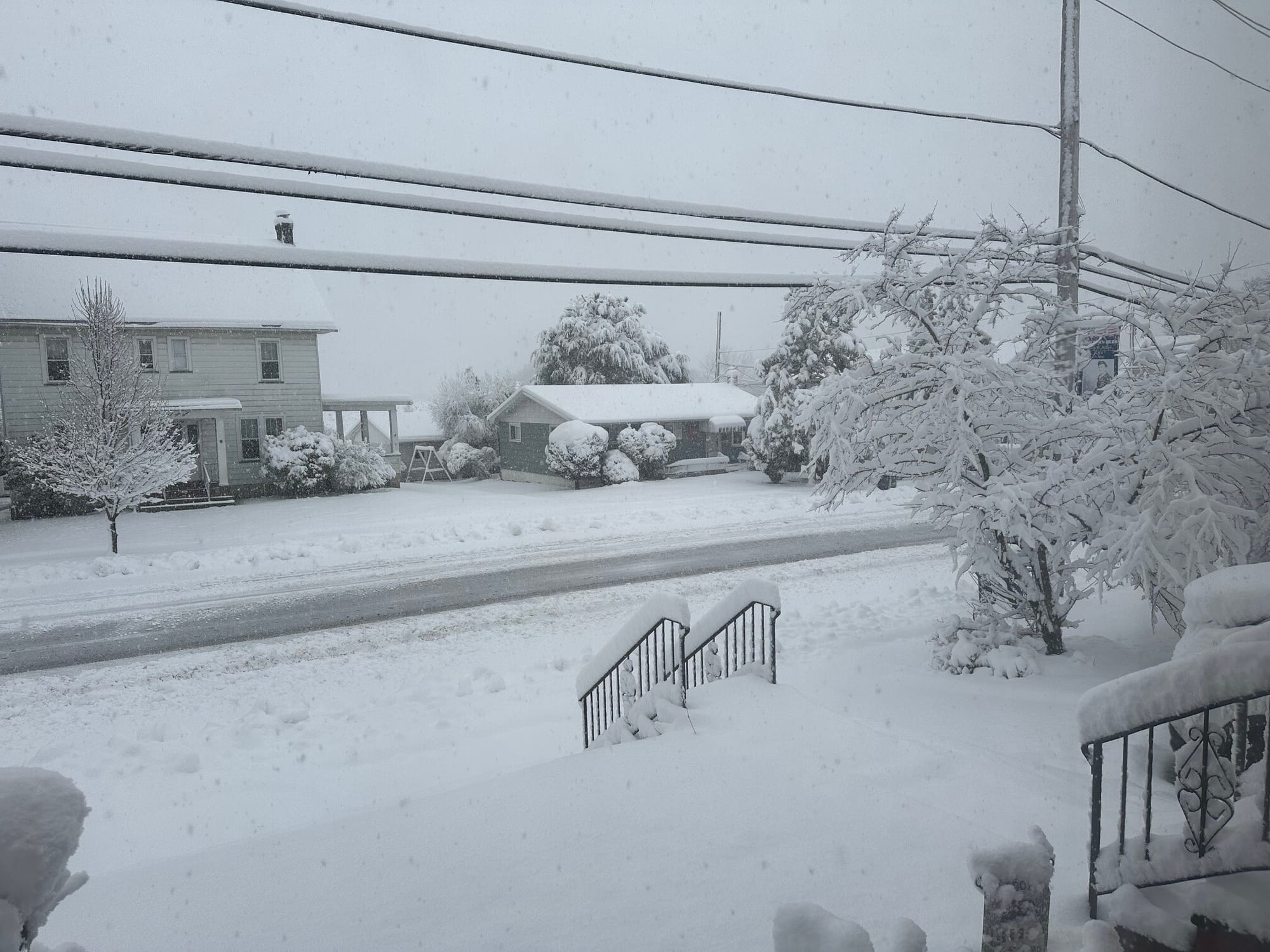 Heavy snow accumulates in the Lehighton area on Tuesday morning.
