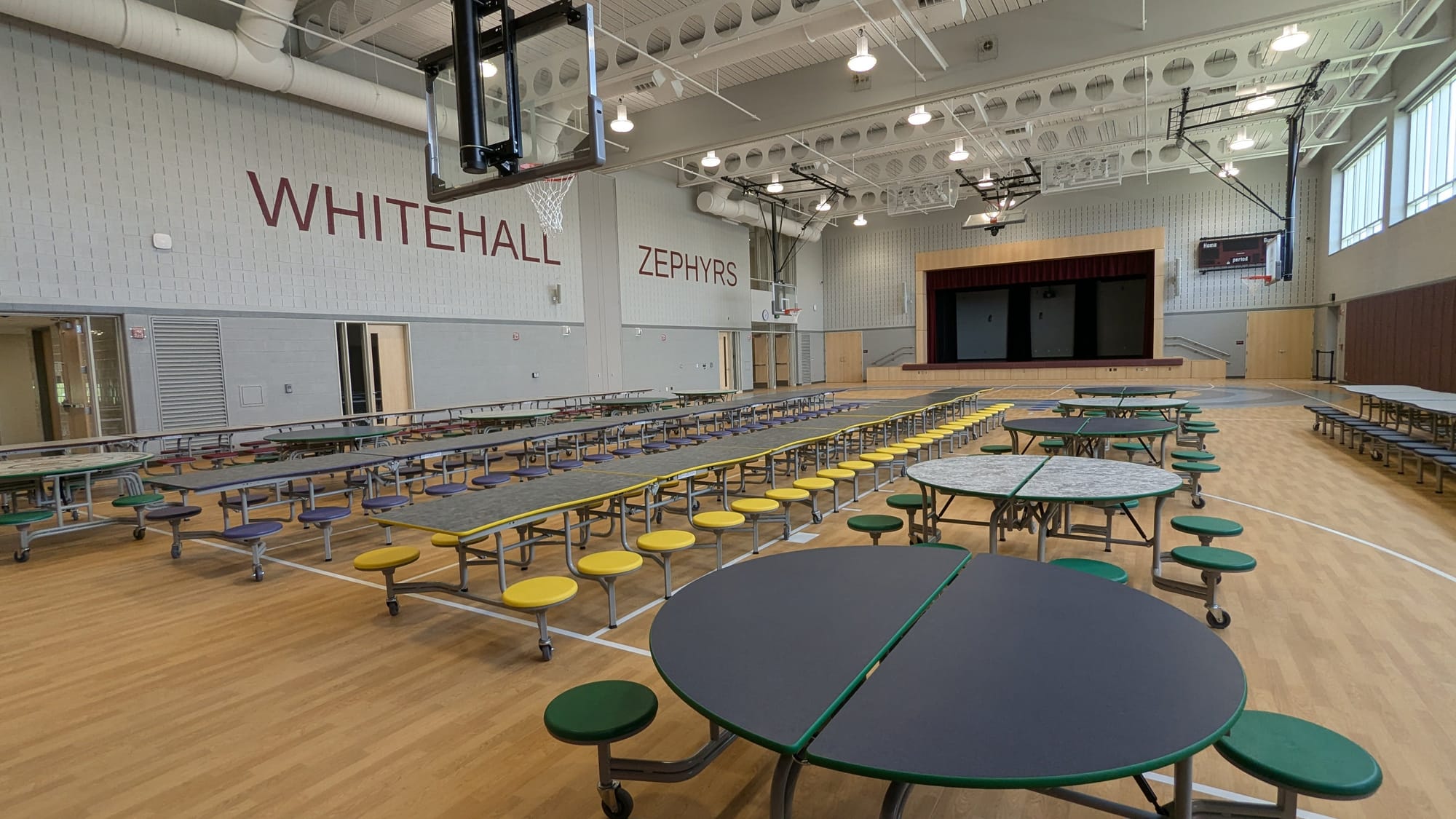 The new cafeteria inside Gockley Elementary School in Whitehall Twp. Sunday.