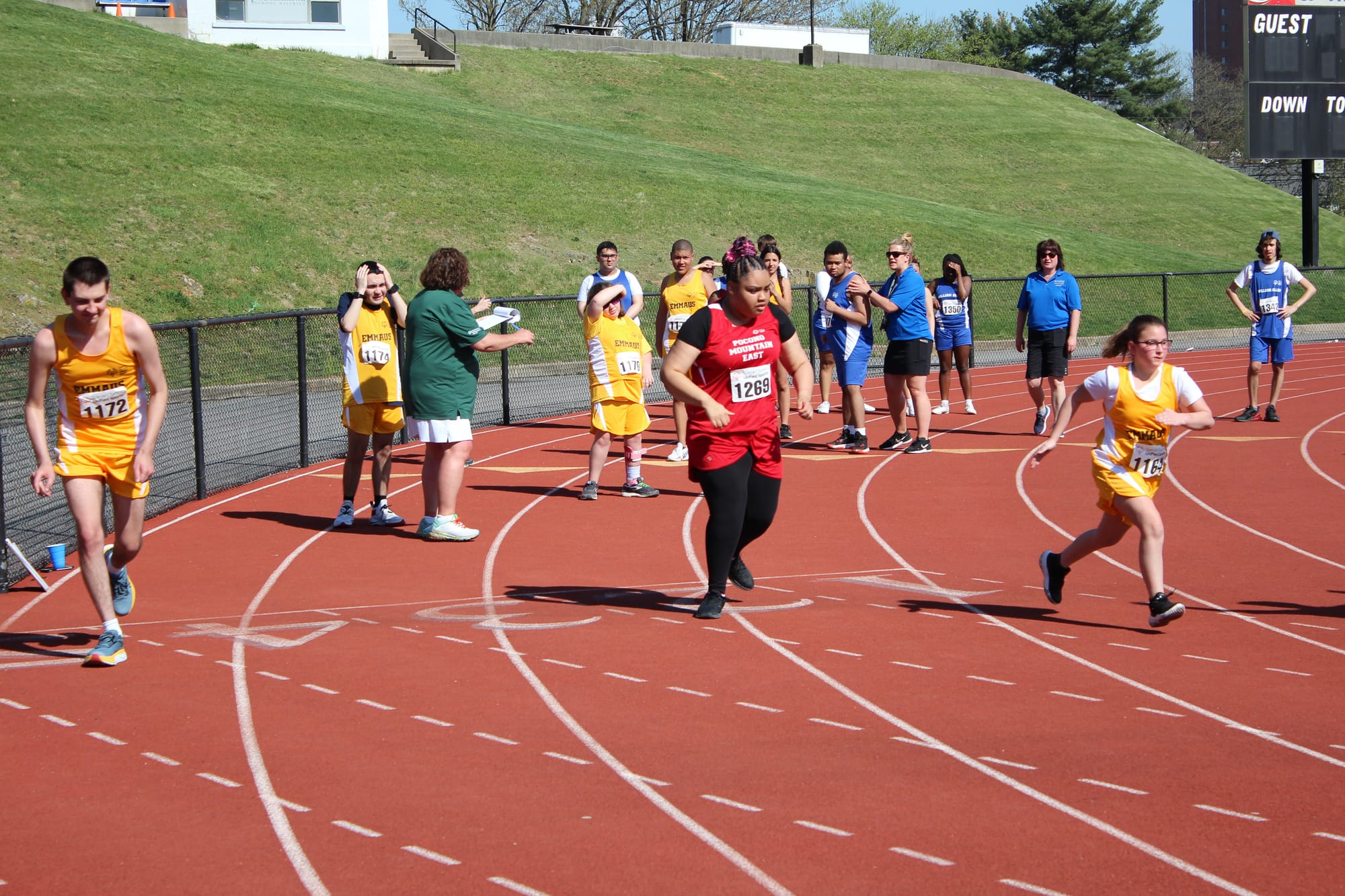 Emmaus High athletes and special education students Jaclyn Chiego and Joshua Solderich competing against Pocono Mountain High