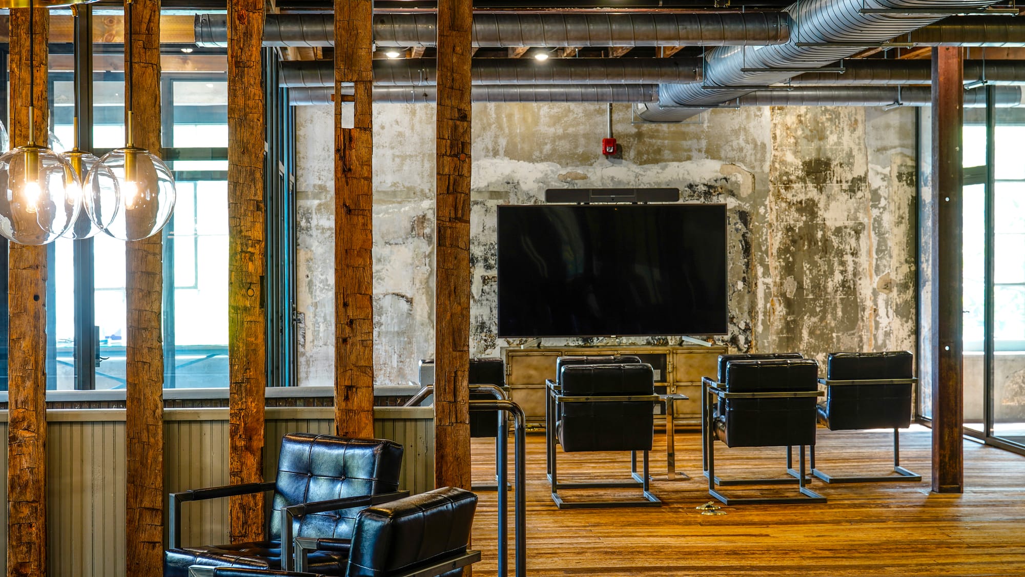 This is a second floor workspace at 225 Ferry Street. Commercial brokers are working hard to find tenants for remodeled mixed