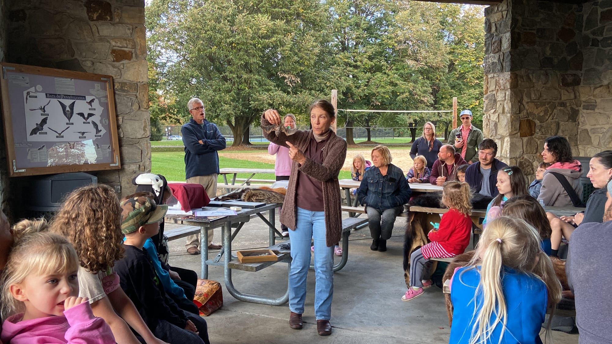 Sue Gallagher, chief naturalist for the Carbon County Environmental Education Center, hosted an education bat event Friday at
