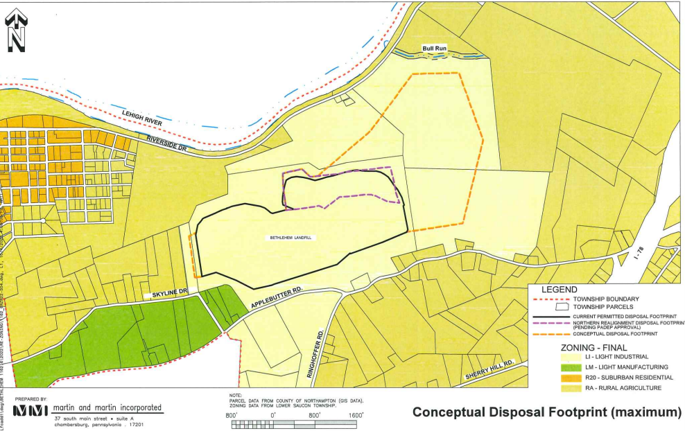 Bethlehem Landfill conceptual disposal footprint