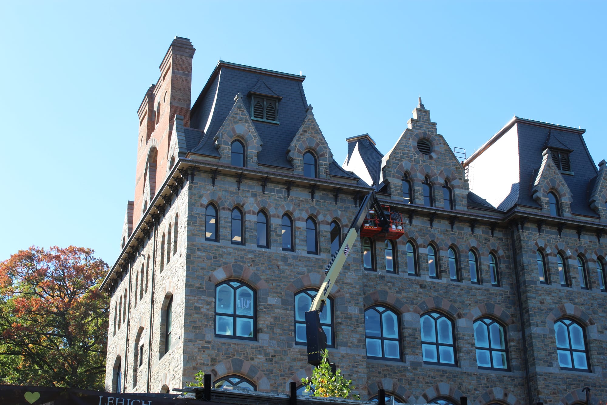 Construction continues on Lehigh University's Packer Hall on Oct. 13, 2024. The building will be renamed the Clayton Universi