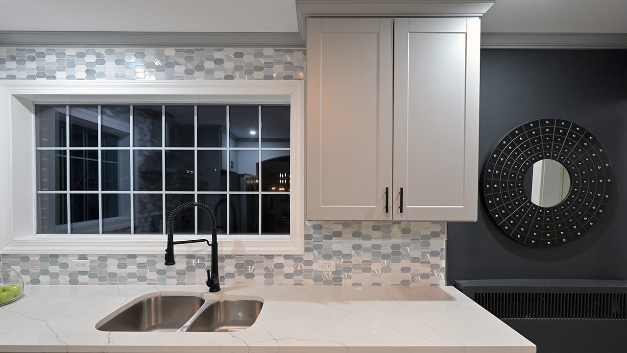 The kitchen of the West Bethlehem home designed by Wandra Cain.