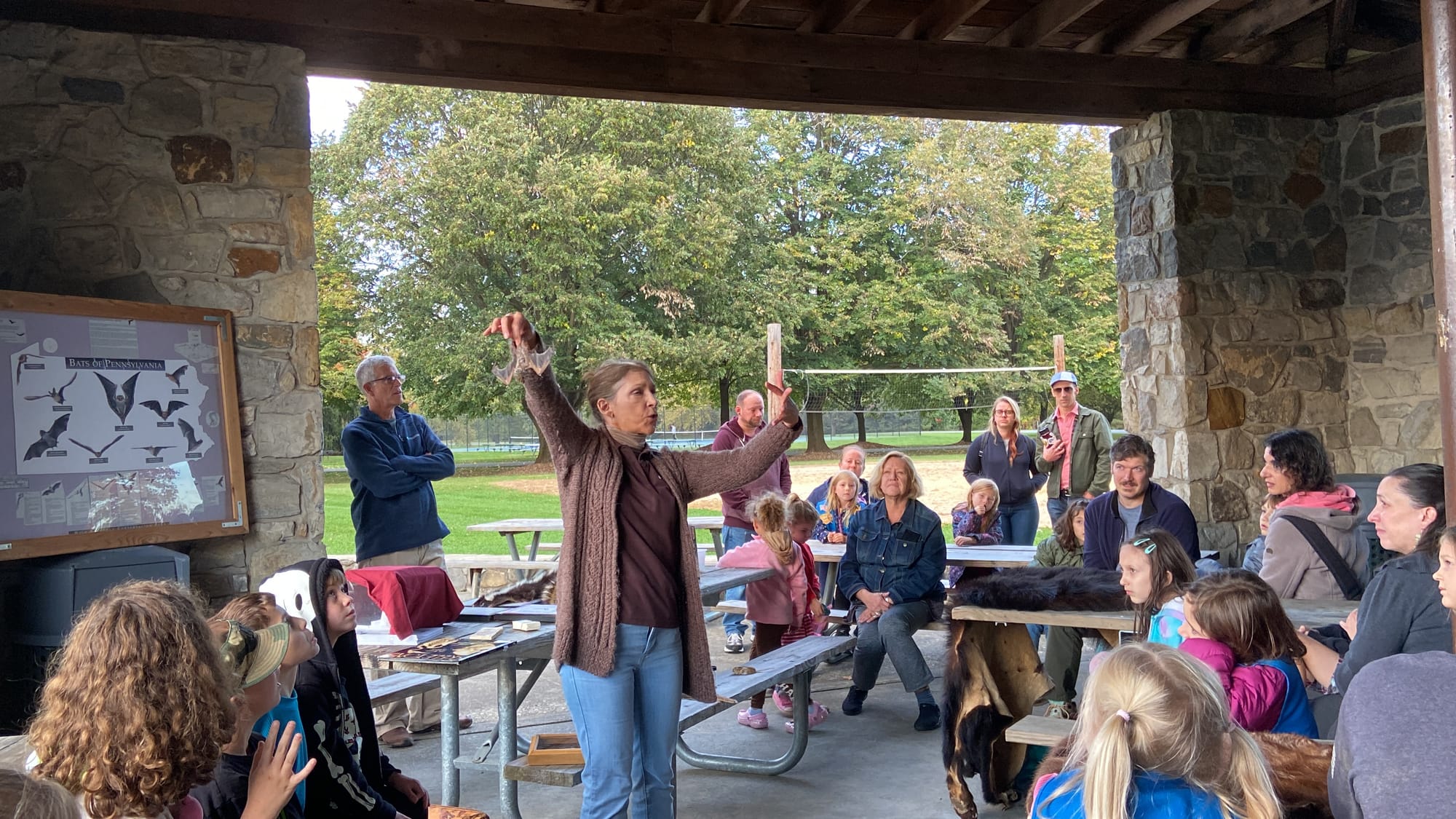 Sue Gallagher, chief naturalist for the Carbon County Environmental Education Center, hosted an education bat event Friday at