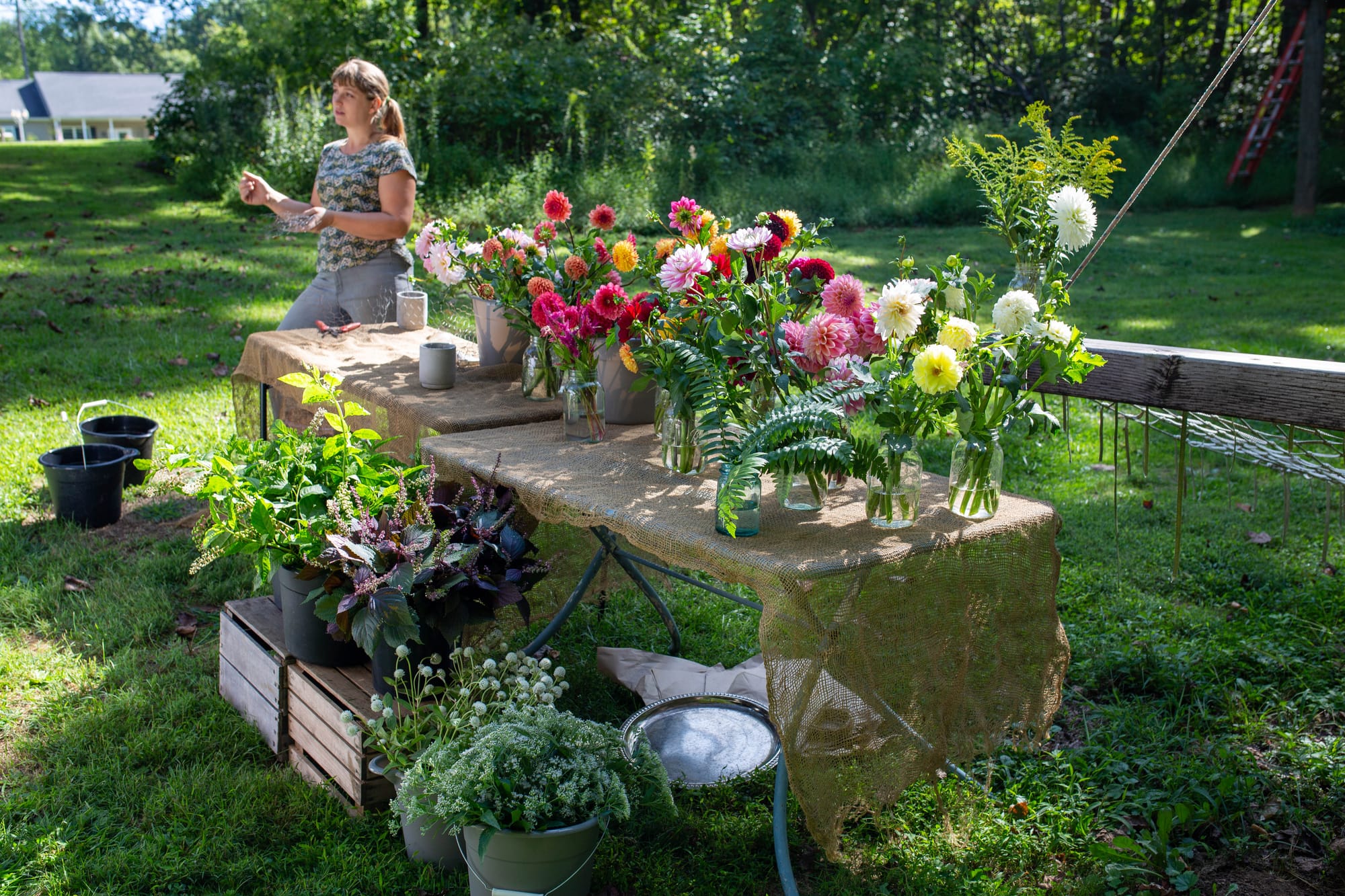 A dahlia workshop at Rising Hill Farm in Quakertown