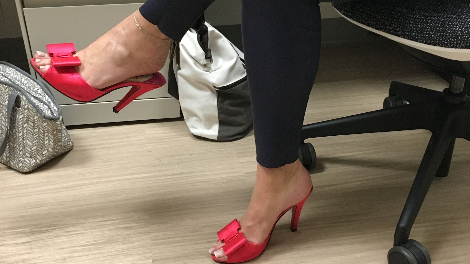 LVHN's Deputy Physician in Chief of the Lehigh Valley Topper Cancer Institute Dr. Lori Alfonse has a pair of pink shoes for e