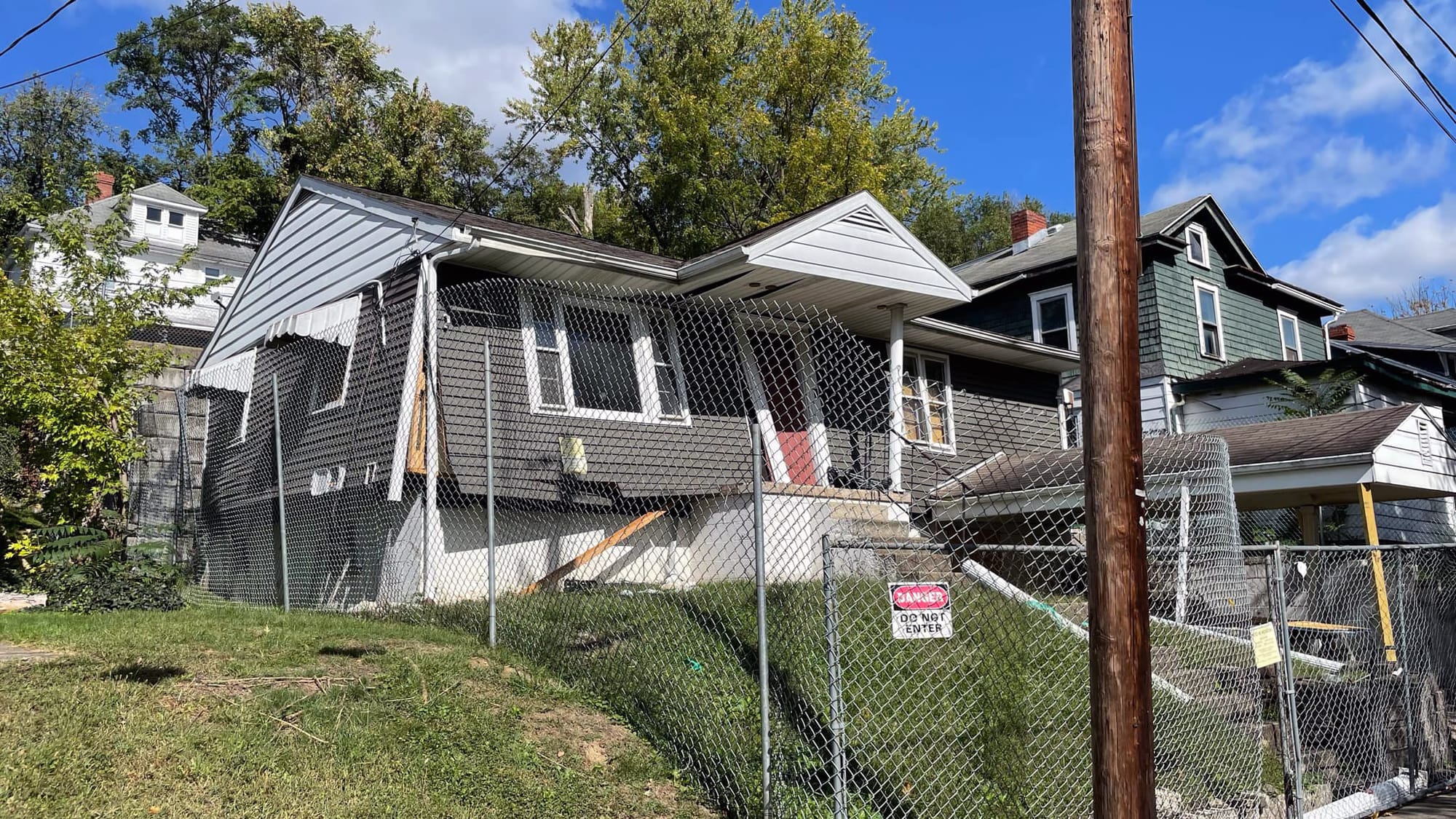 The home that once stood at 727 Wells Street in Morgantown, West Virginia. Bethlehem resident and WVU student Carly Grozier d